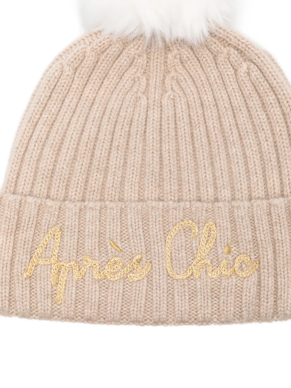 Mc2 Saint Barth Pompom Embroidered Hat In Brown