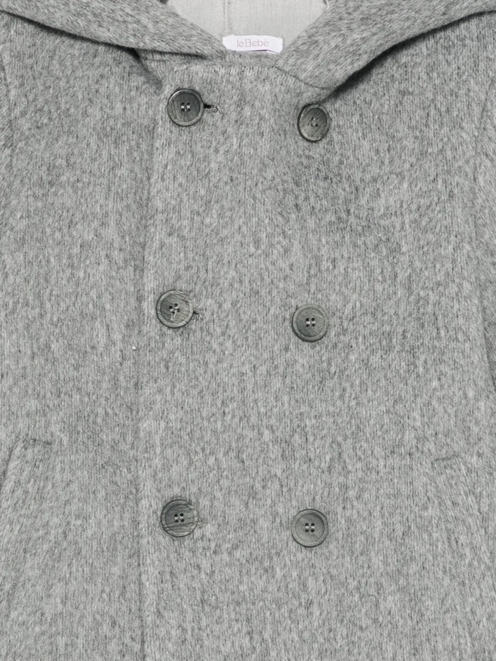 Le Bebé Enfant Hooded Button Coat In Gray