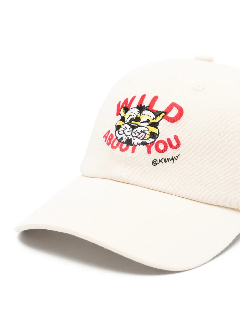  Kenzo Wild Tiger Logo-embroidered Cap Hat - Neutrals 