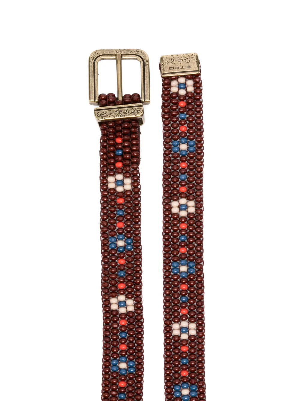  Etro Beaded Buckle Belt - Brown 