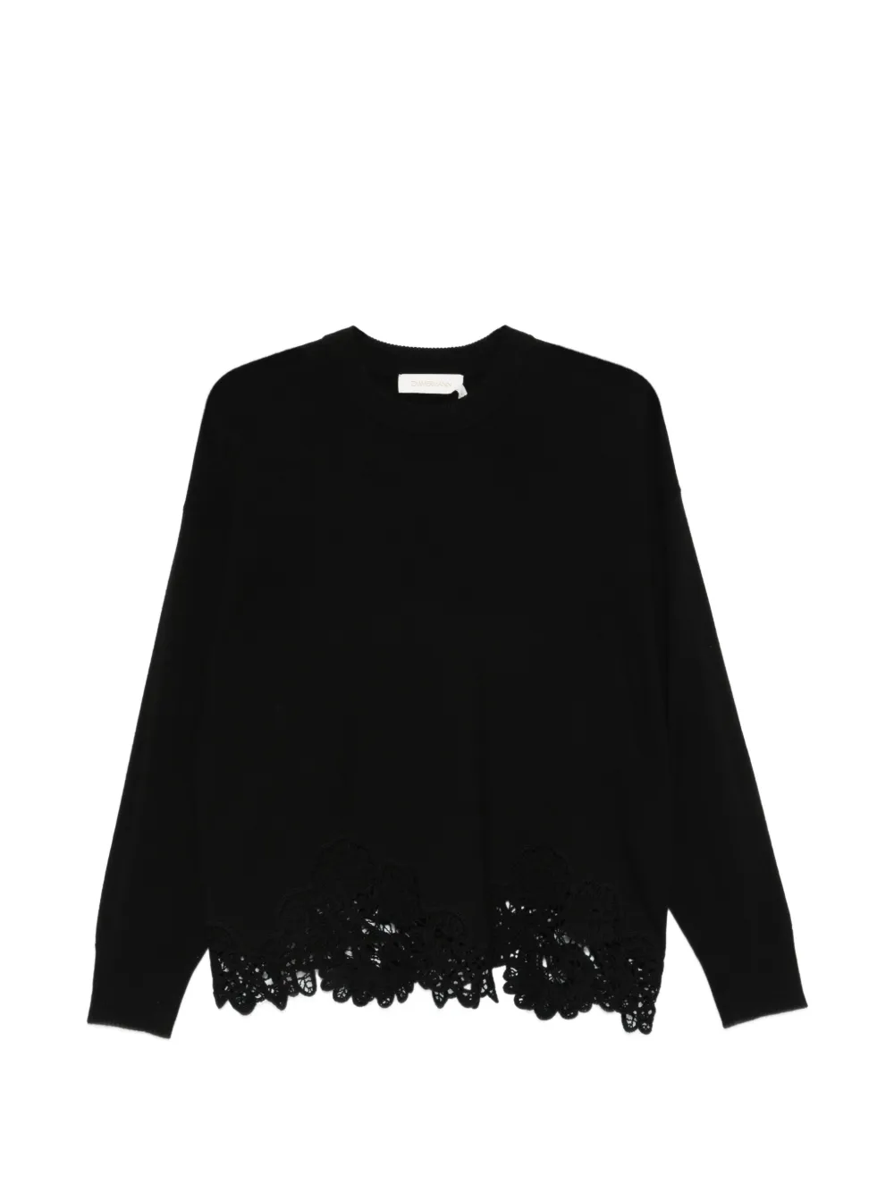 ZIMMERMANN Luna lace trim sweater - Black