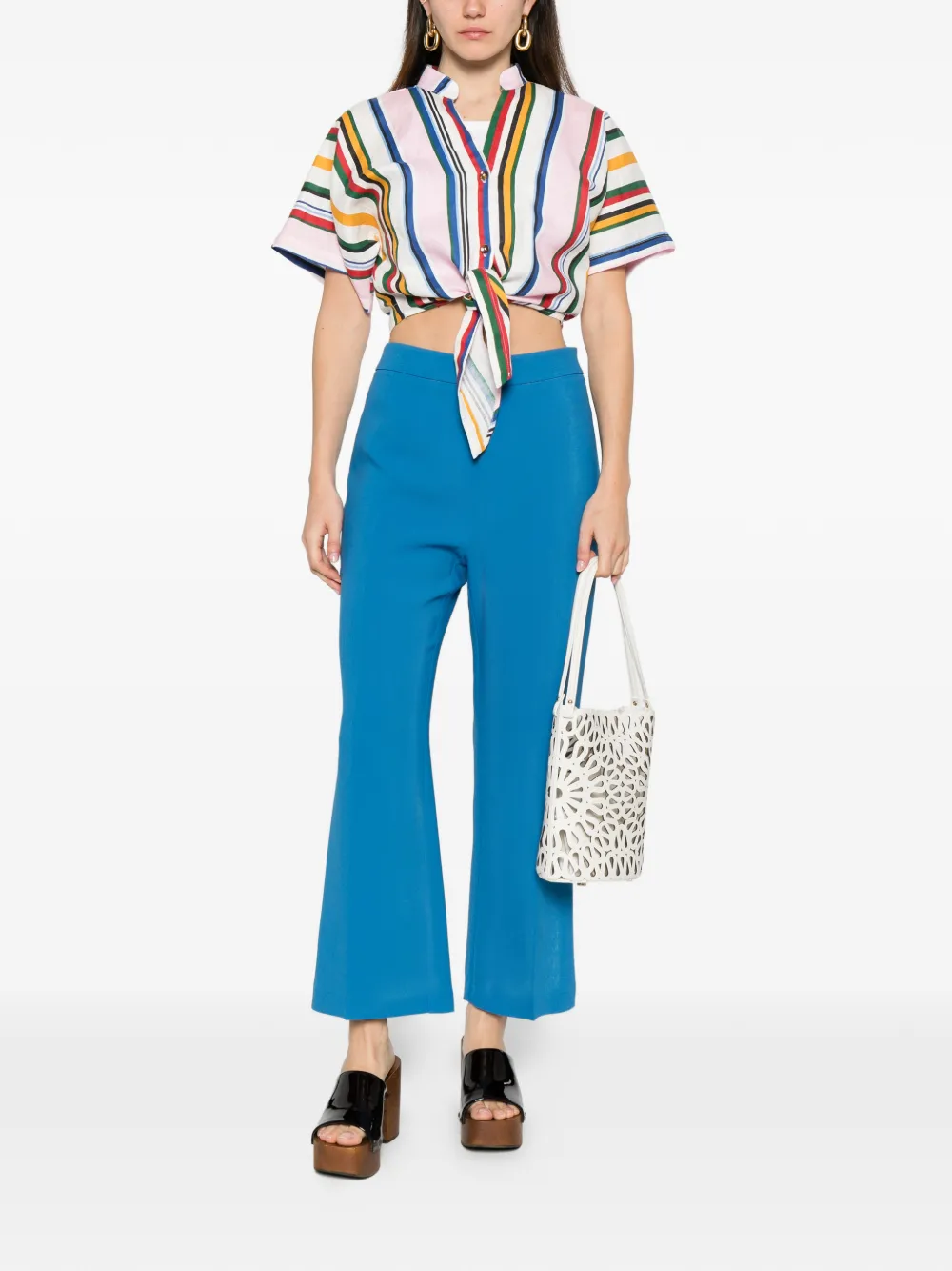 ETRO flared-leg trousers - Blauw