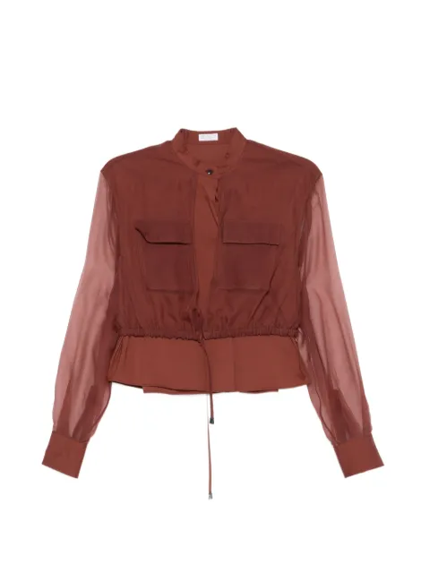 Brunello Cucinelli pocket drawstring blouse 
