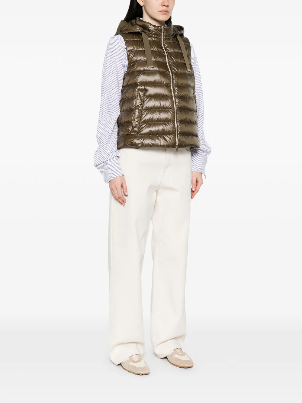  Herno Drawstrings-collar Waistcoat - Green 