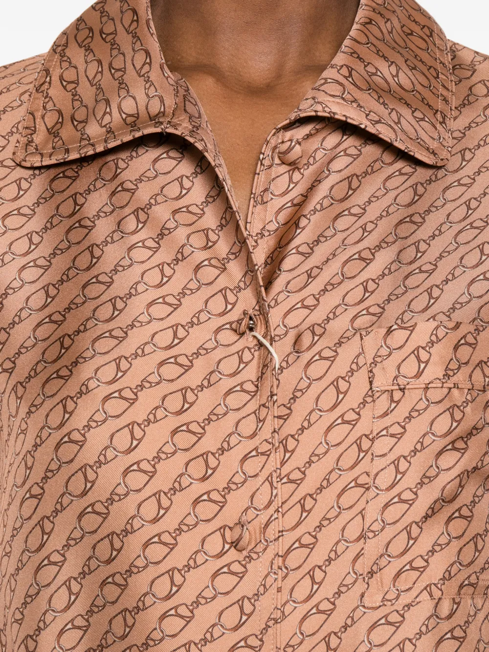Herno Blouse met kraag en patroon Bruin