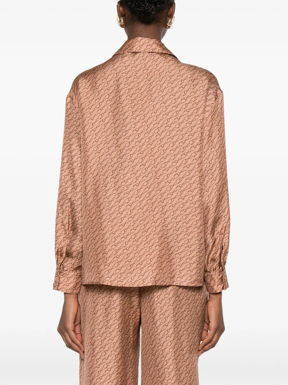 Herno Blouse met kraag en patroon Bruin