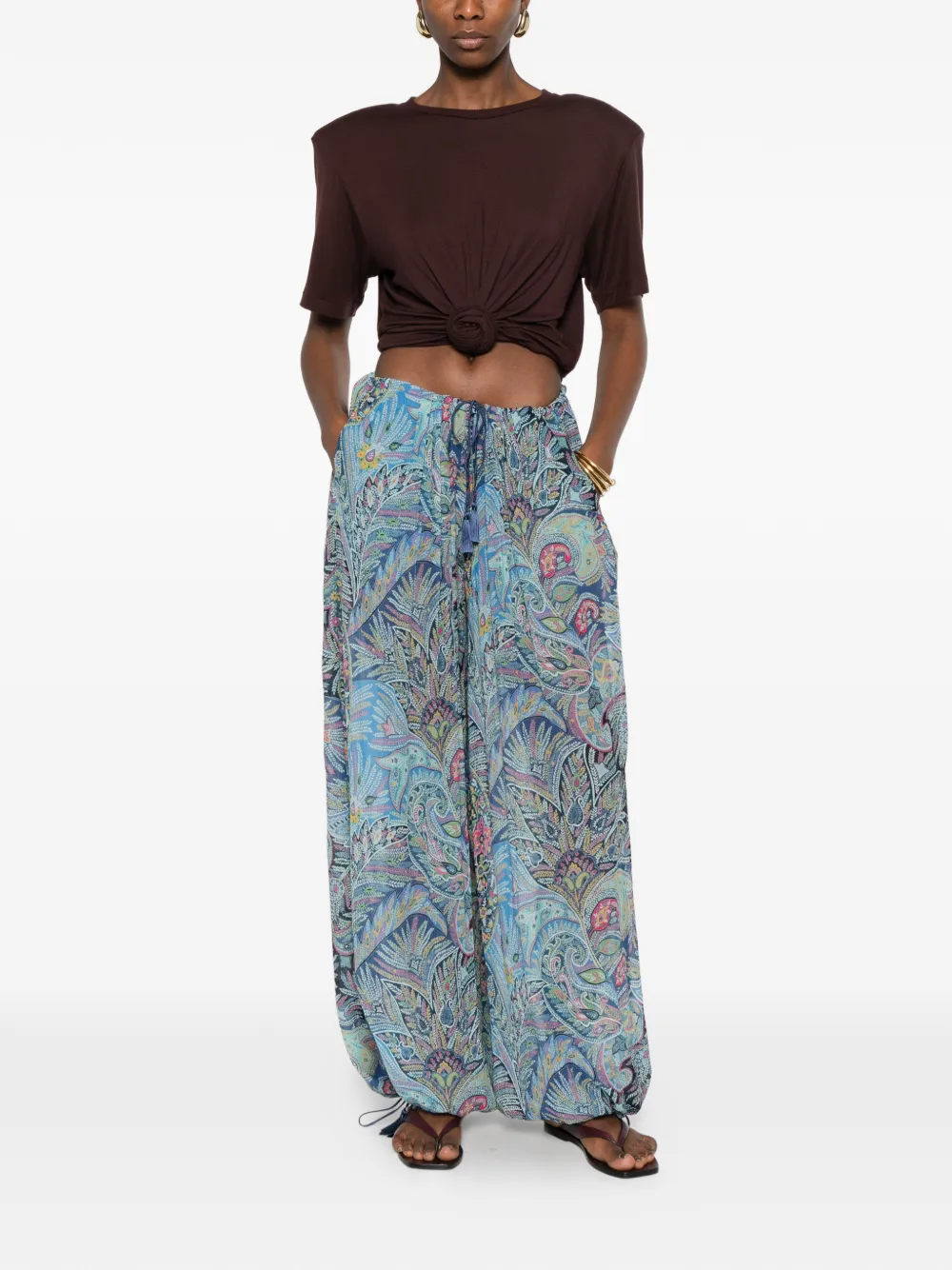 ETRO Broek met paisley-print Blauw