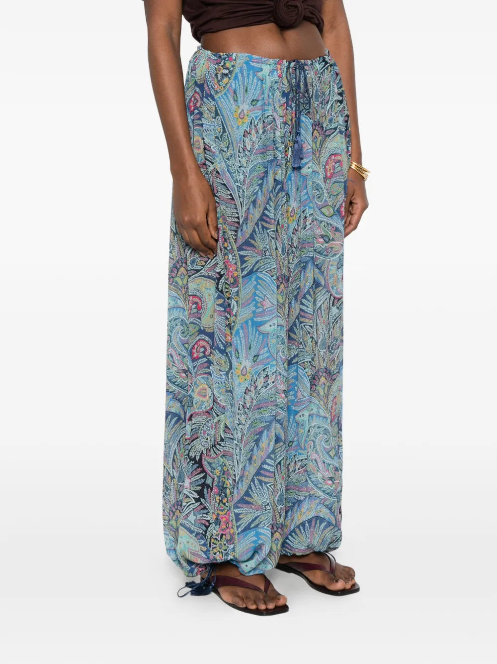 ETRO Broek met paisley-print Blauw