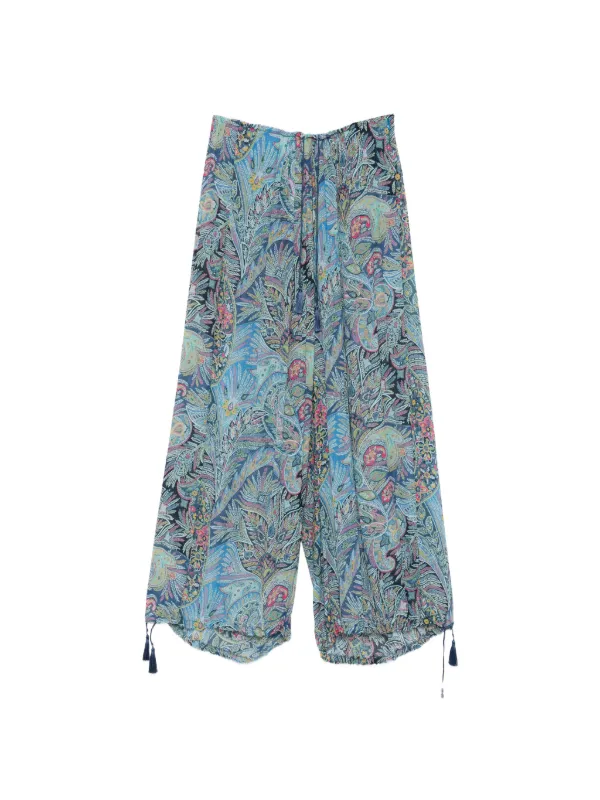 Etro Paisley-print Palazzo Pants in Blue