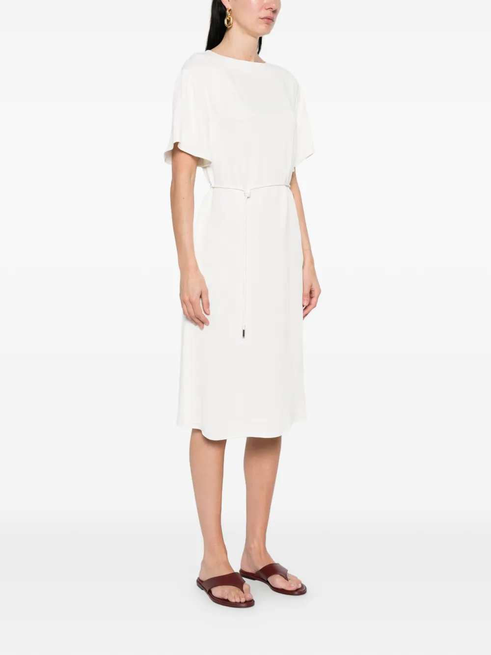 Herno Midi-jurk met gestrikte taille Beige