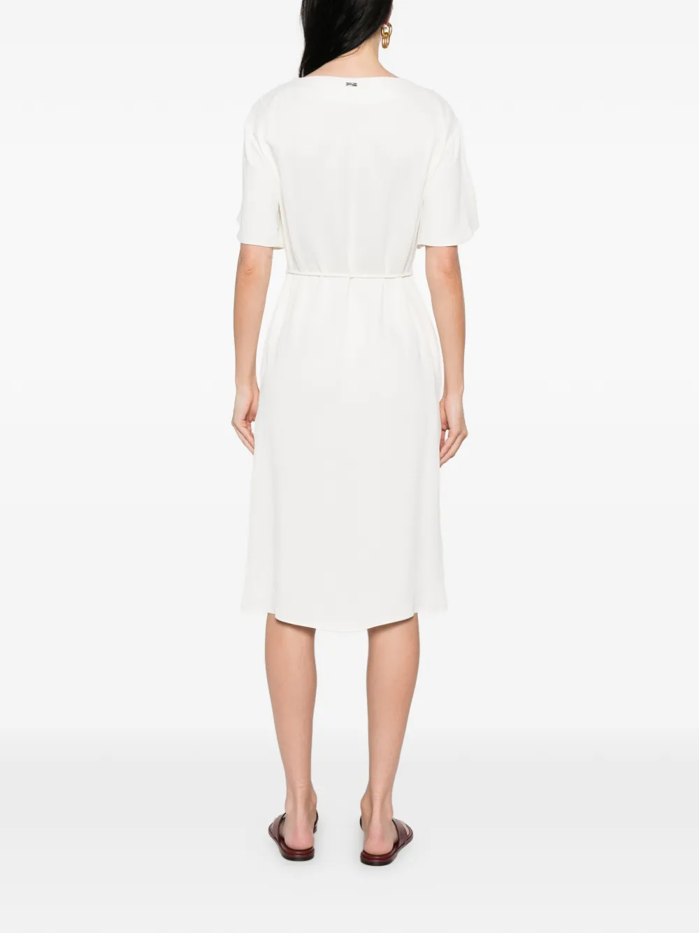 Herno Midi-jurk met gestrikte taille Beige