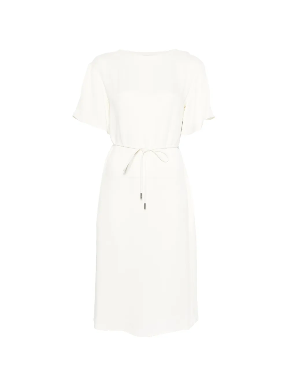 Herno Tie-waist Midi Dress In Neutral