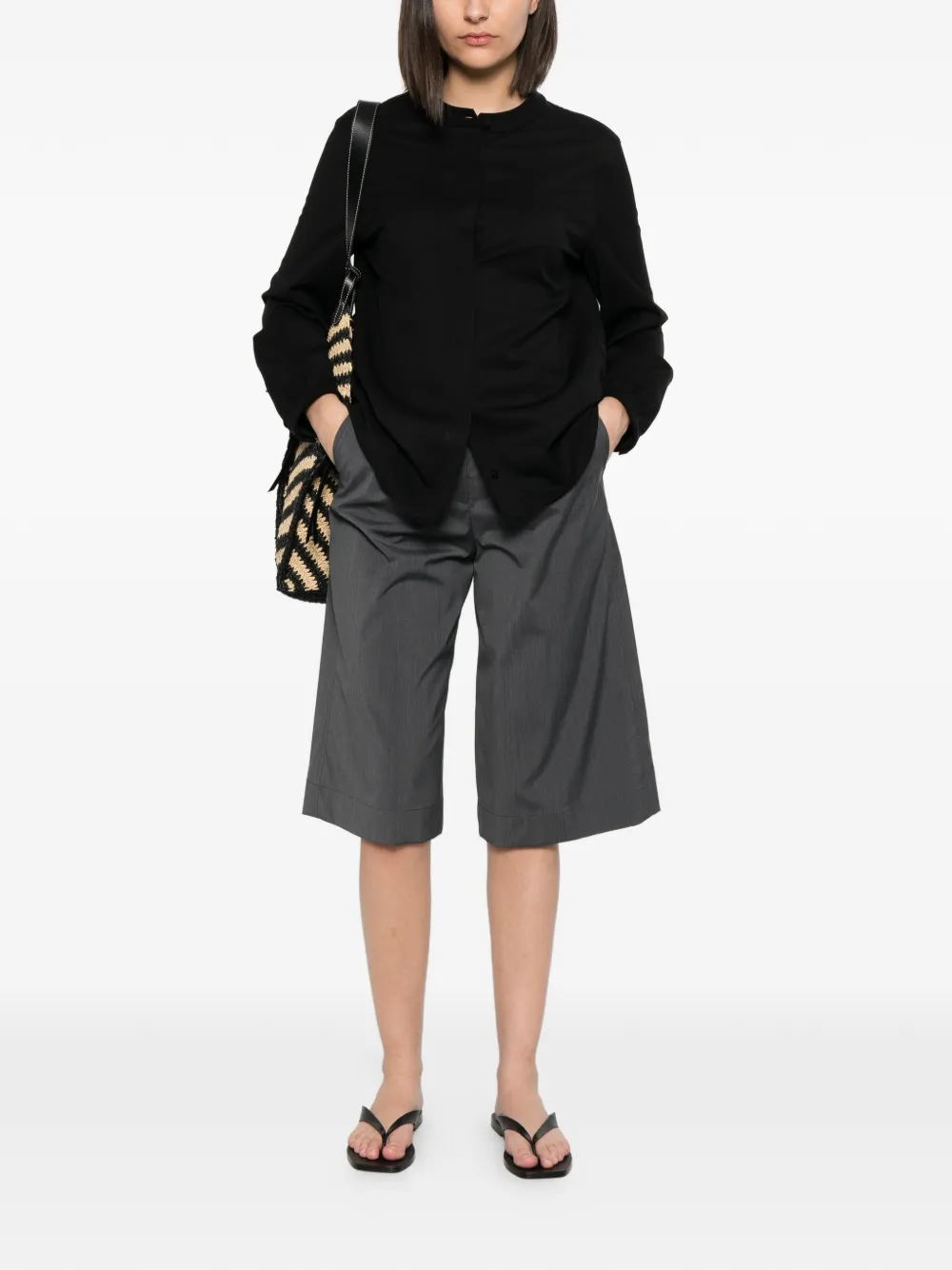 Herno Kraagloze blouse Zwart