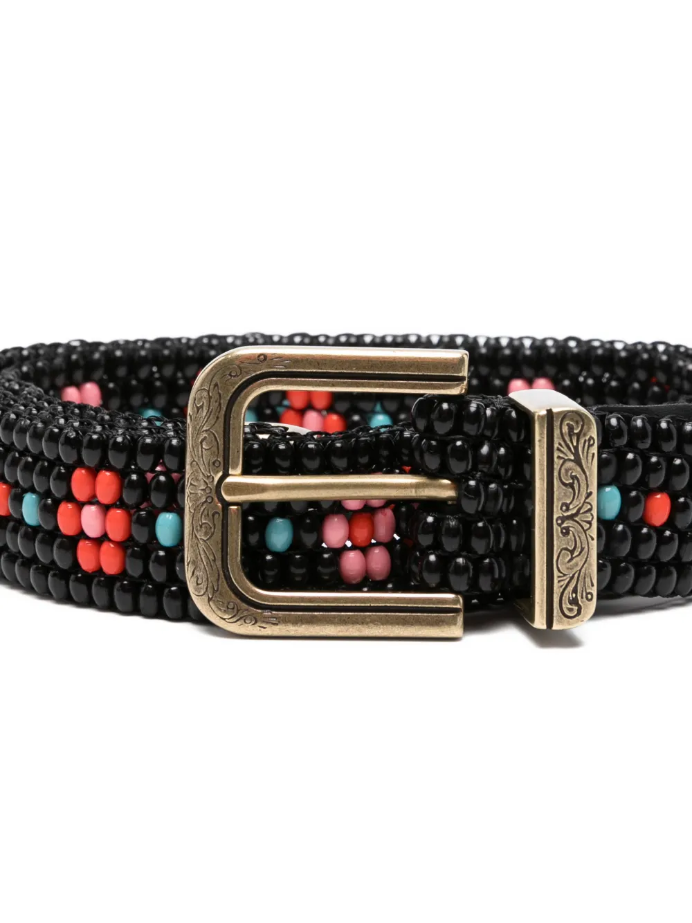  Etro Beaded Buckle Belt - Black 