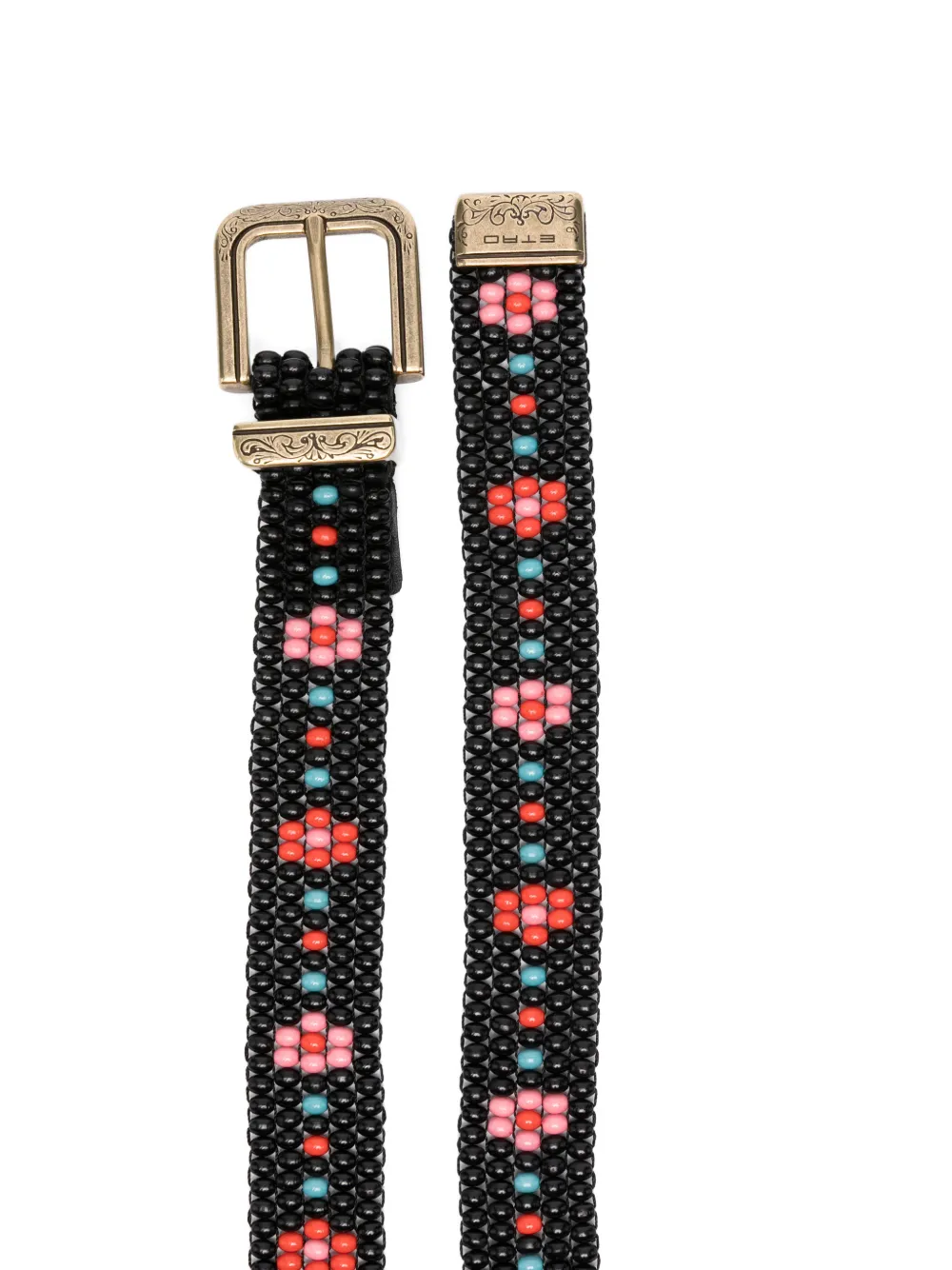  Etro Beaded Buckle Belt - Black 