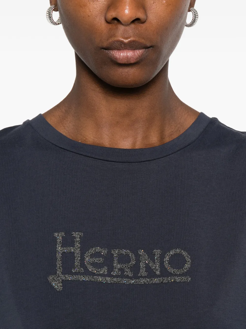 Herno T-shirt met logo Blauw