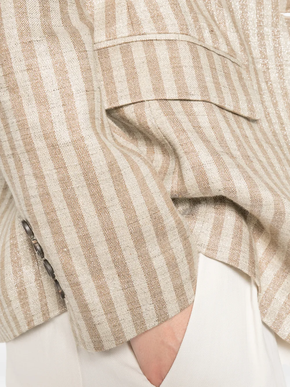 Brunello Cucinelli Gestreepte blazer Beige