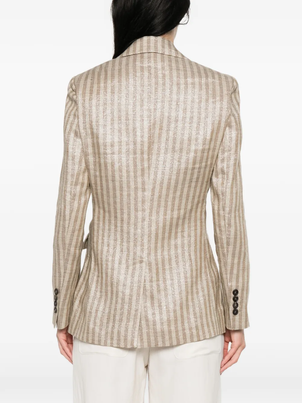 Brunello Cucinelli Gestreepte blazer Beige