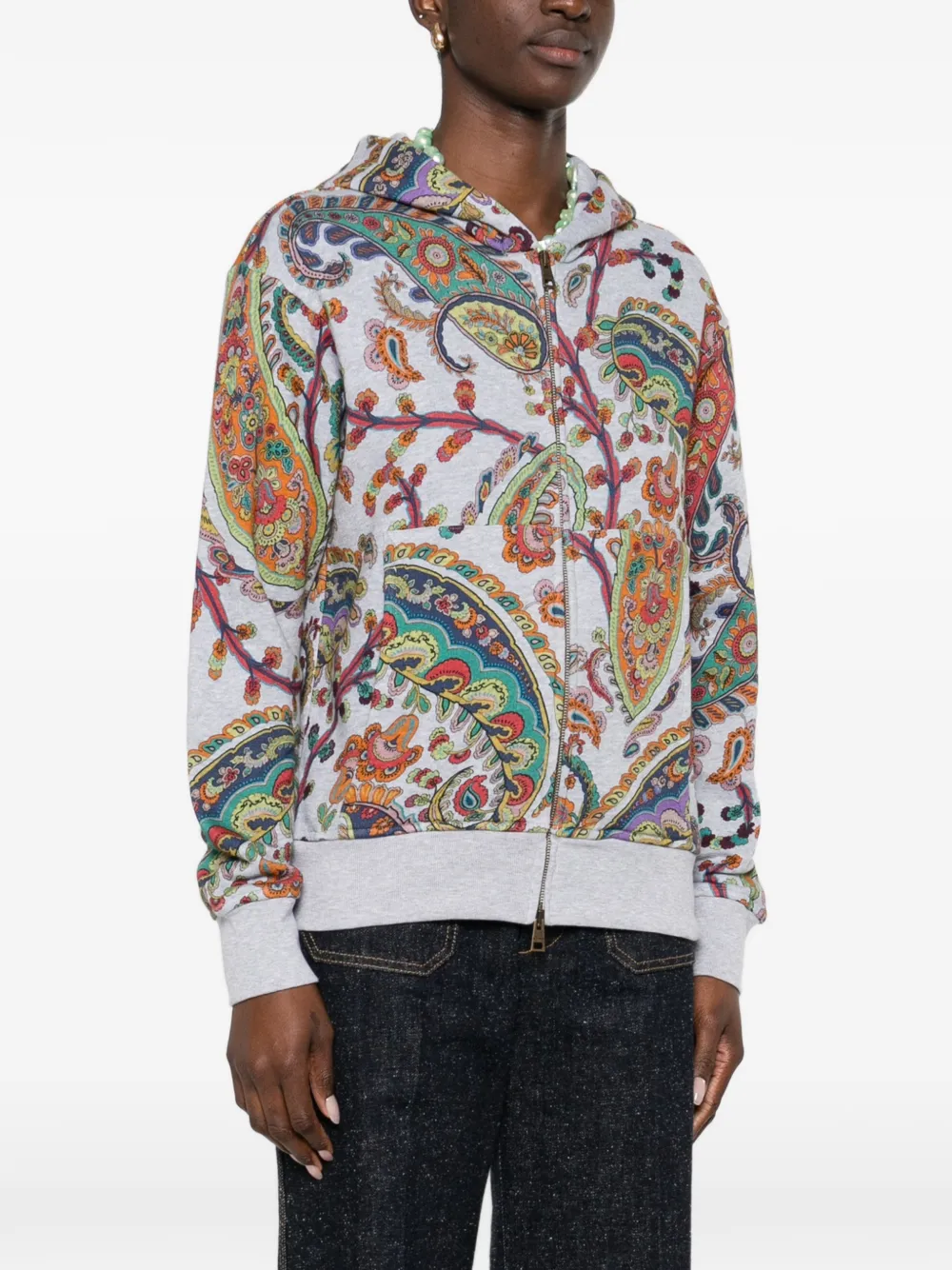 paisley zip-up Hoodie