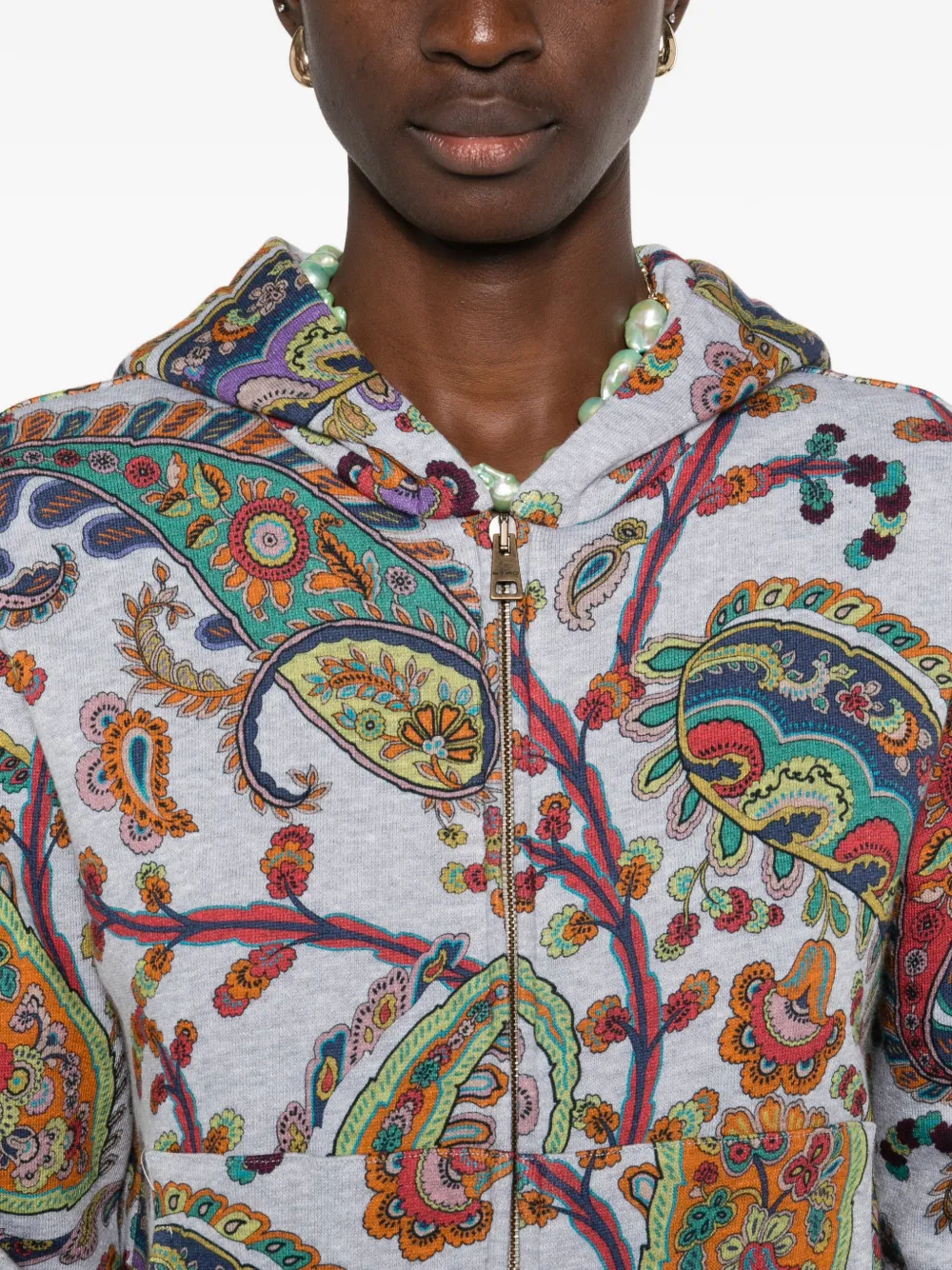 paisley zip-up Hoodie