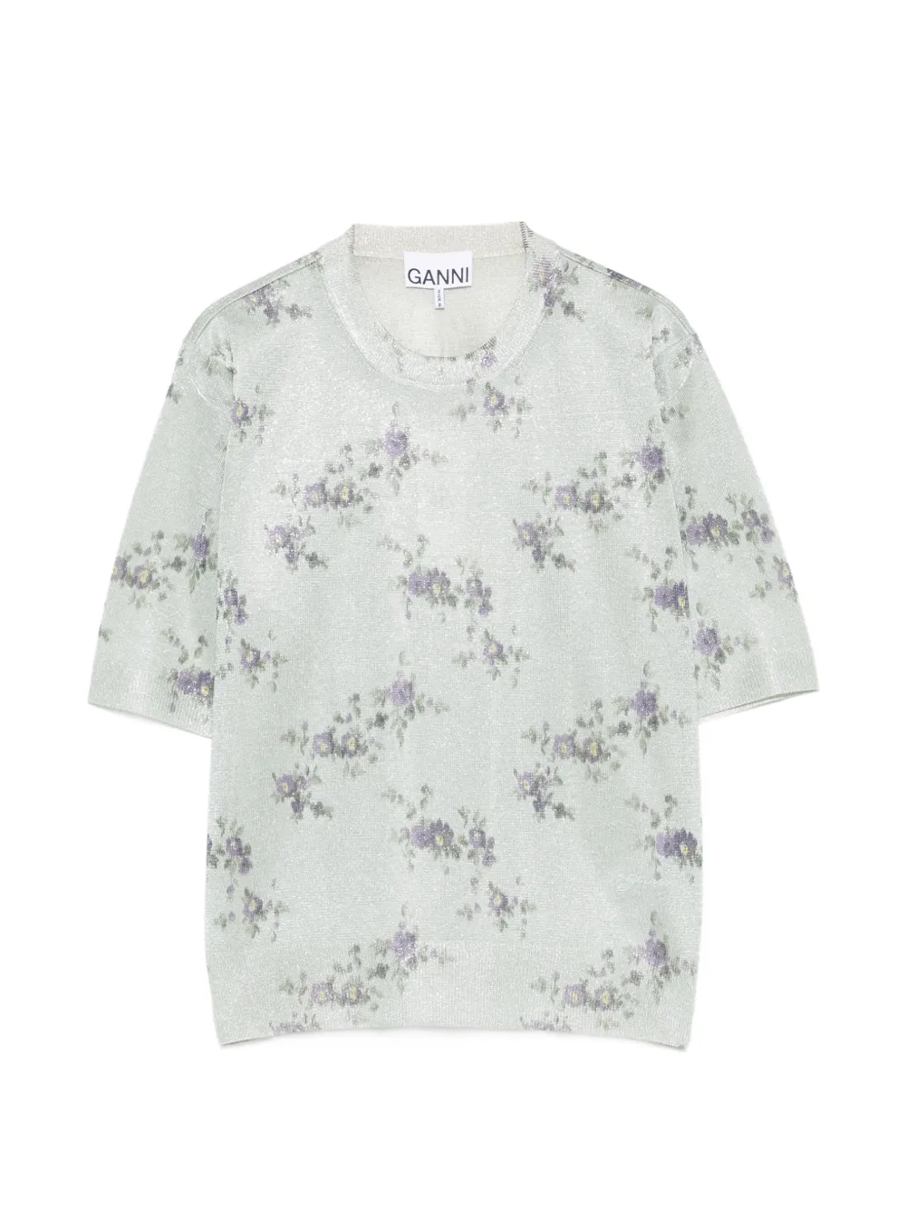 GANNI floral-print T-shirt - Verde