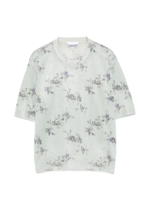 GANNI playera con estampado floral