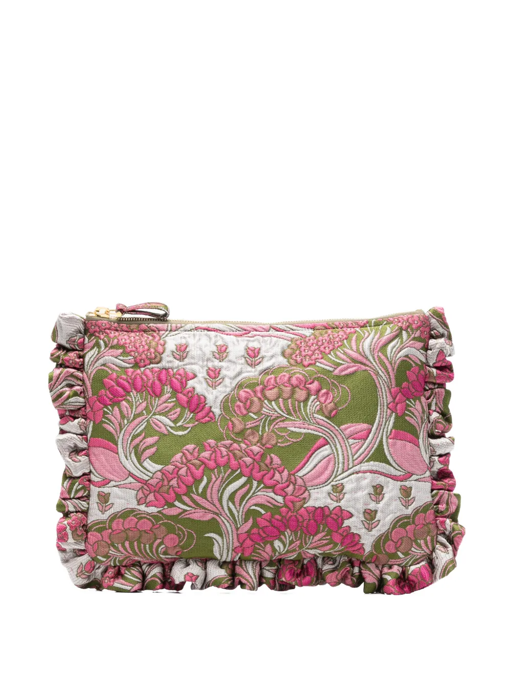 La DoubleJ Clutch con ricamo a fiori - Verde