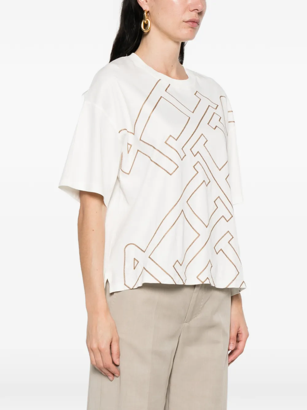 Herno Grafisch T-shirt Beige