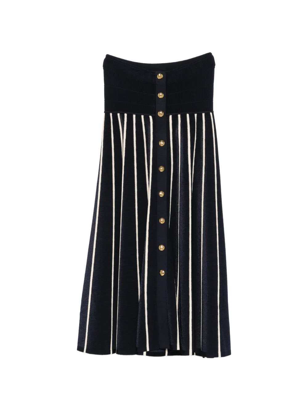 Zimmermann Striped Button-down Midi Skirt In Blue