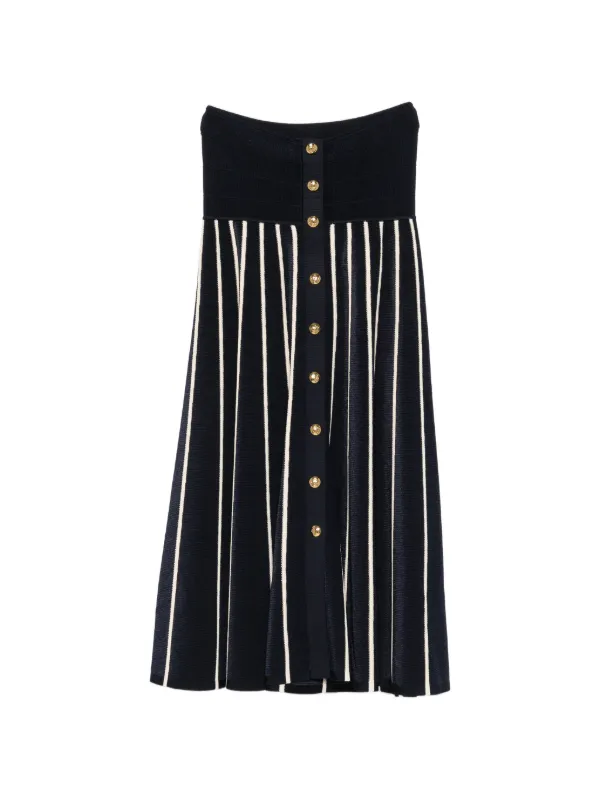 Zimmermann Luna Striped Midi Skirt in Blue
