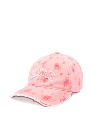 GANNI フローラル キャップ | ピンク | FARFETCH JP