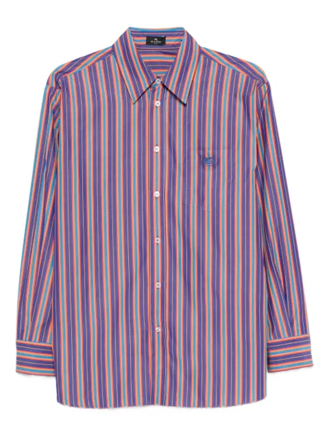 ETRO striped-pattern logo-embroidered shirt