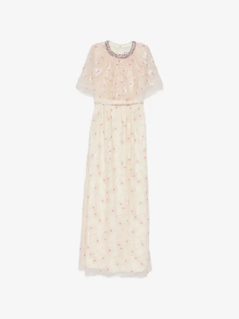 Self-Portrait sequined-florals embellished dress