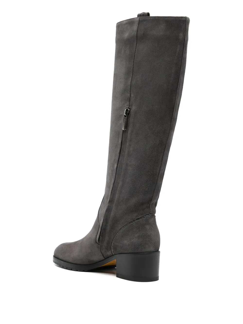 Doucal's suede 50mm block-heel boots Grijs