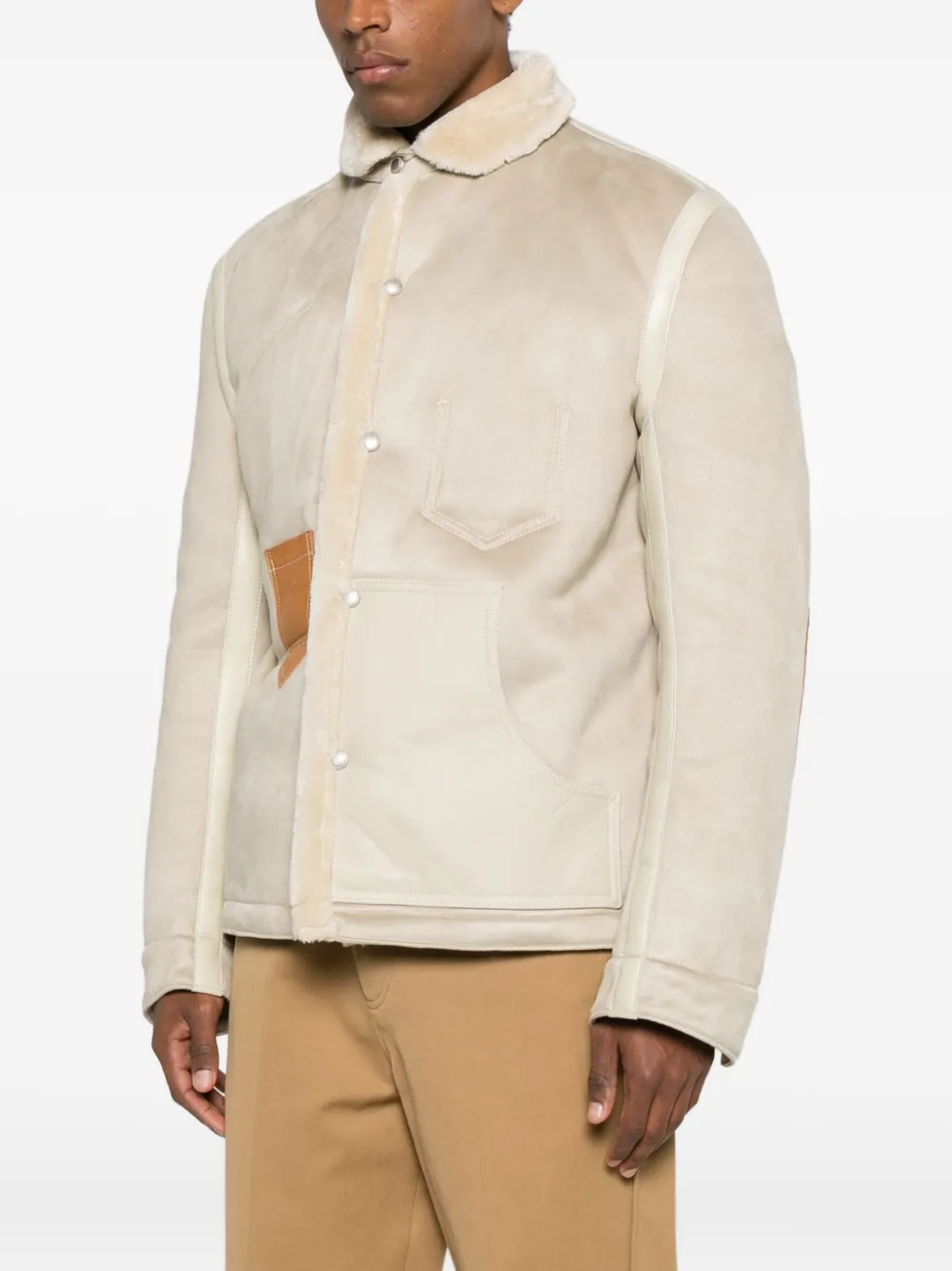 Junya Watanabe Modern High Collar Jacket Front Pockets In Neutral