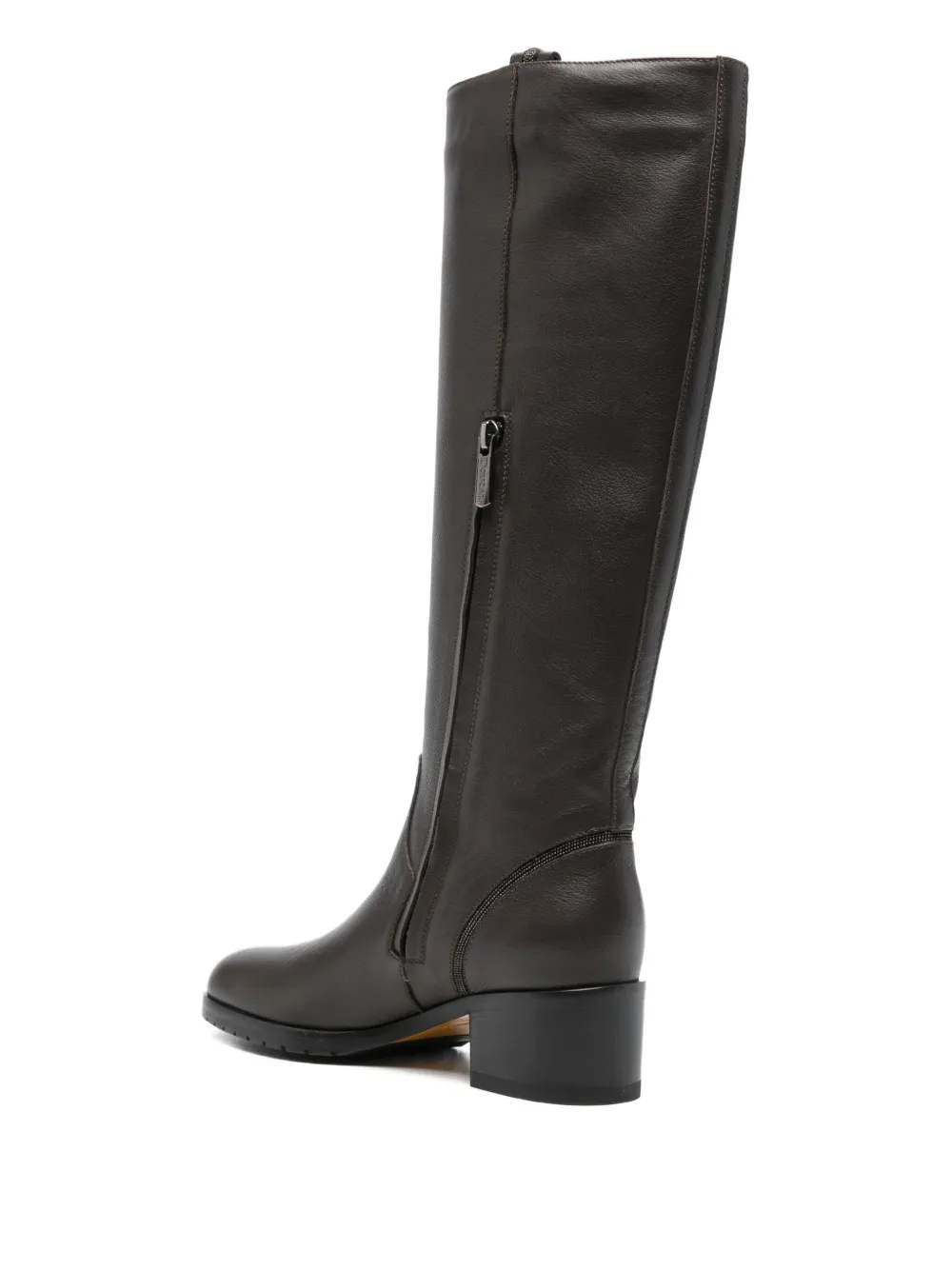 Doucal's zip 50mm calf leather boots Bruin
