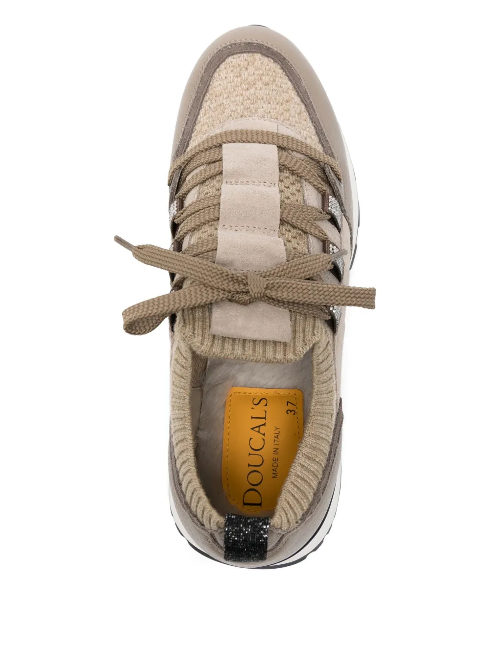 Doucal's Lace-up Panelled Trainers In Brown
