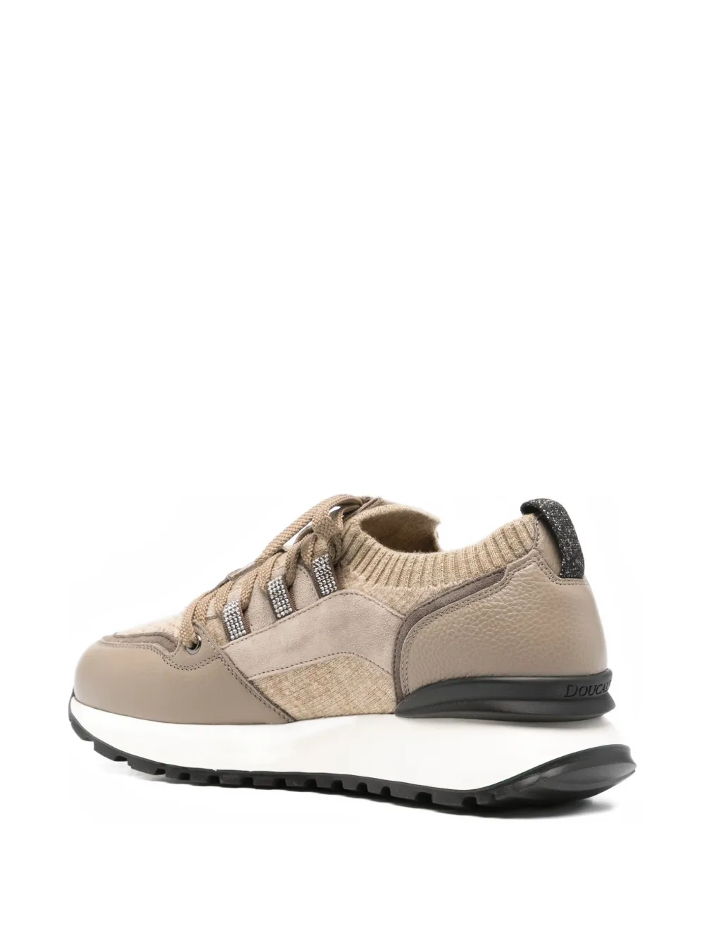 Doucal's Lace-up Panelled Trainers In Brown