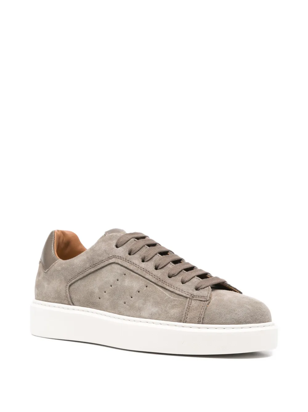 Doucal's perforated leather trainers Grijs