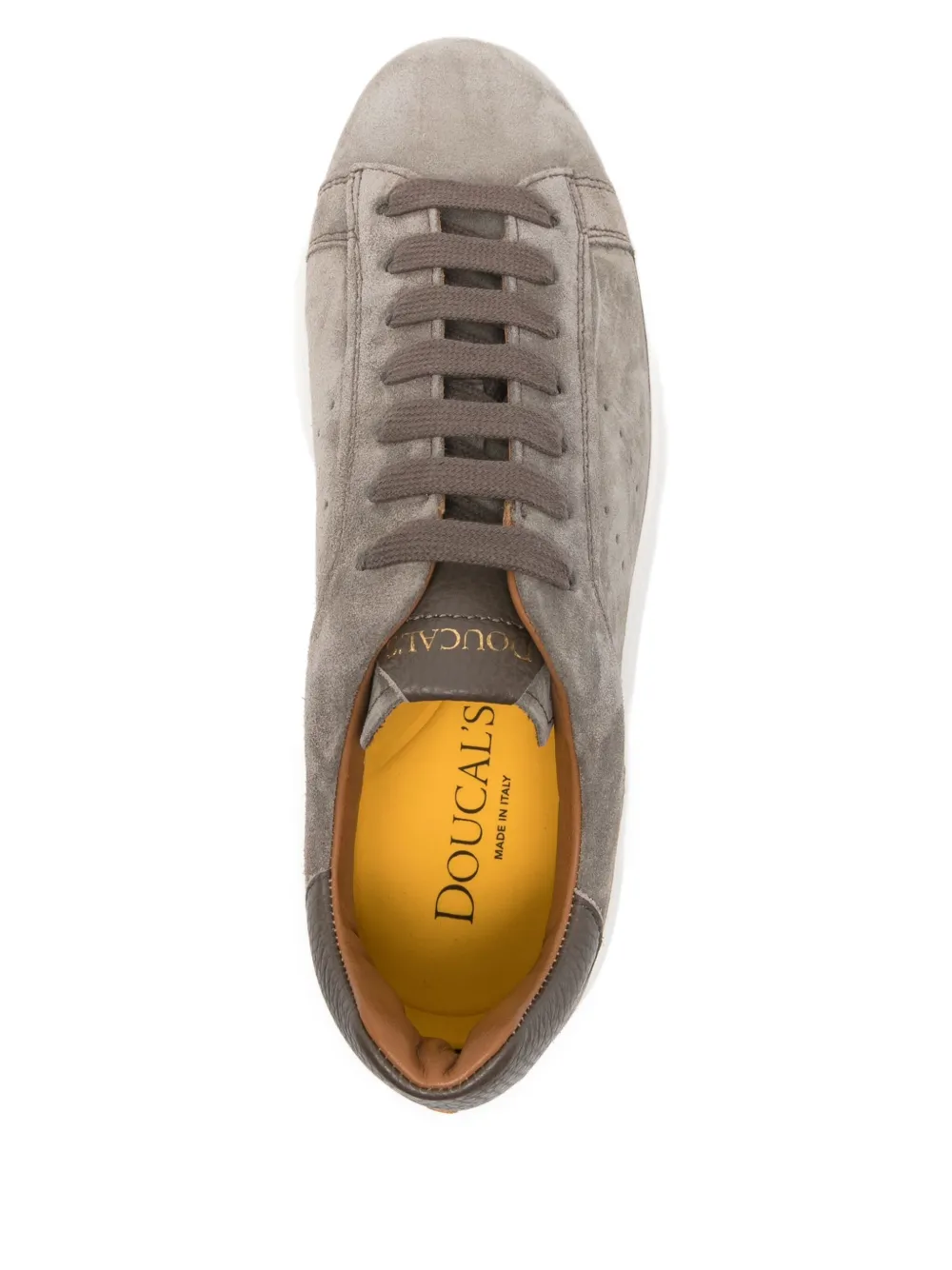 Doucal's perforated leather trainers Grijs