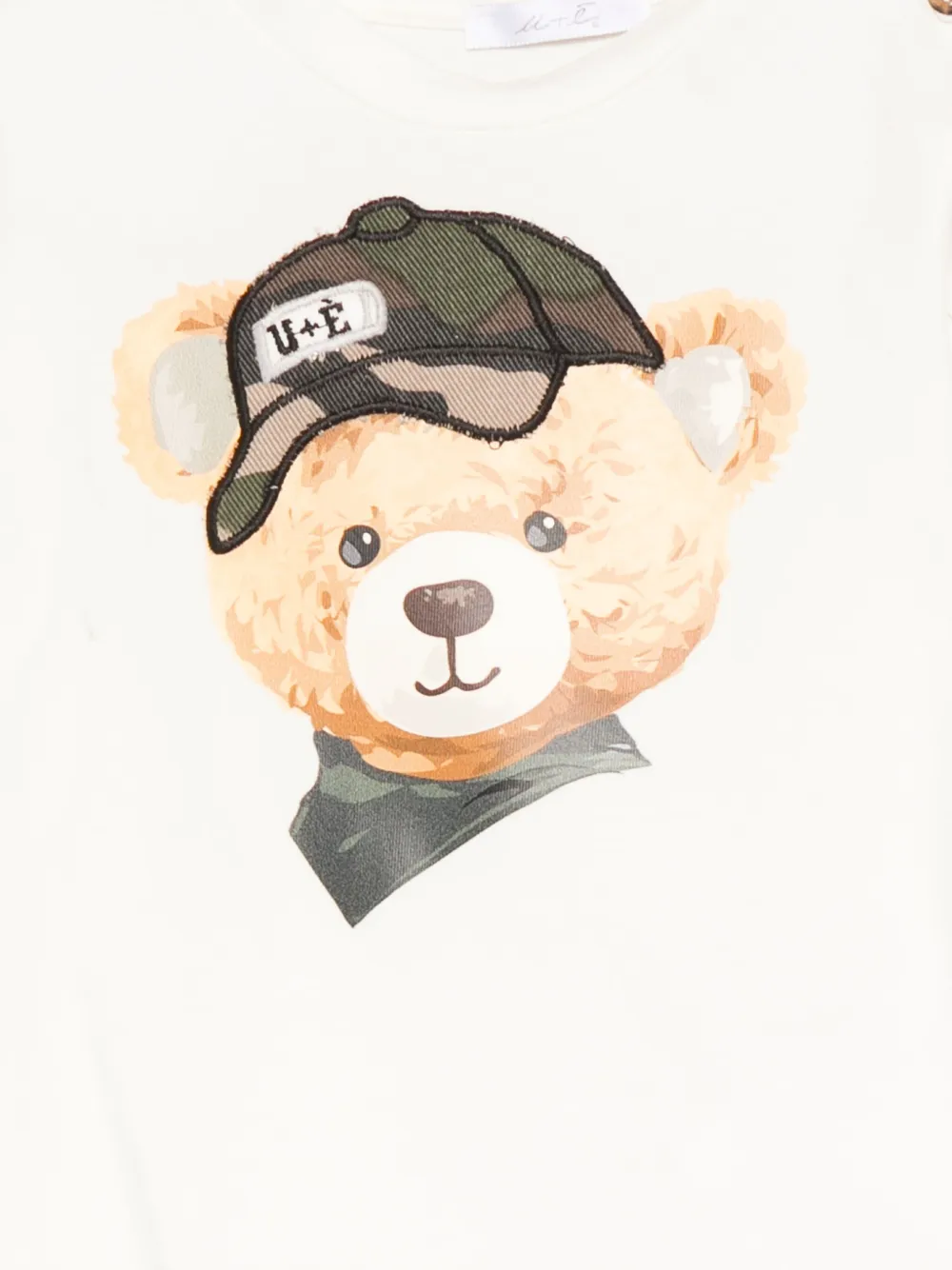 Miss Grant Long-sleeve Bear-graphic T-shirt In White