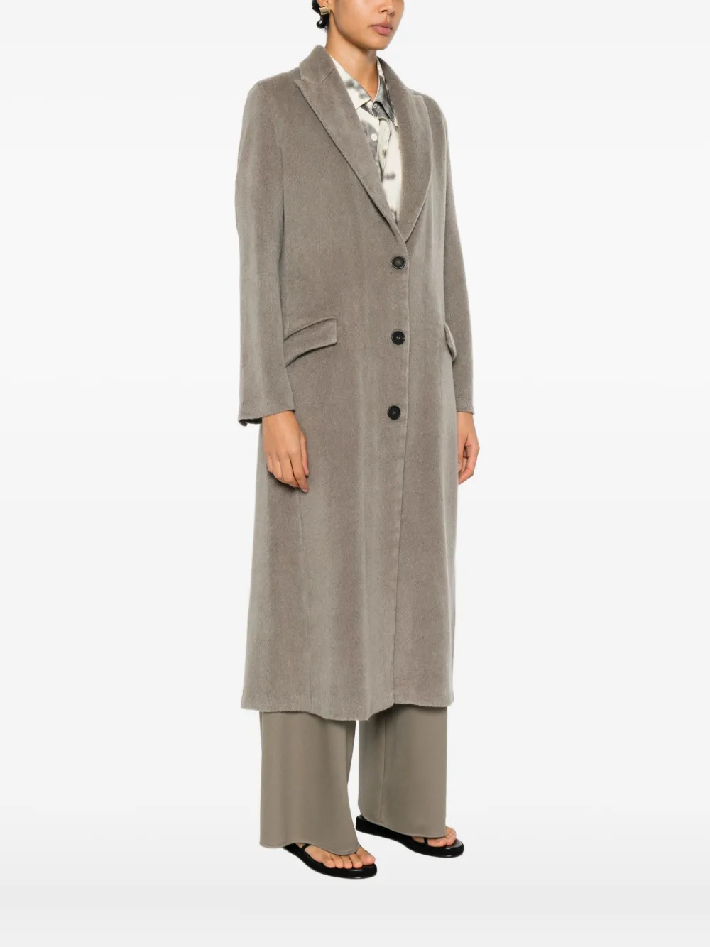 Avant Toi Button Pocket Coat In Gray