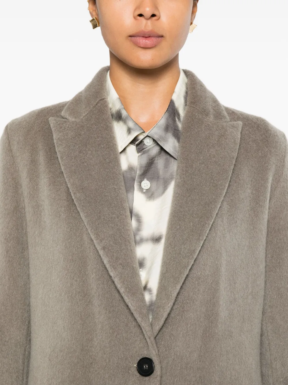 Avant Toi Button Pocket Coat In Gray
