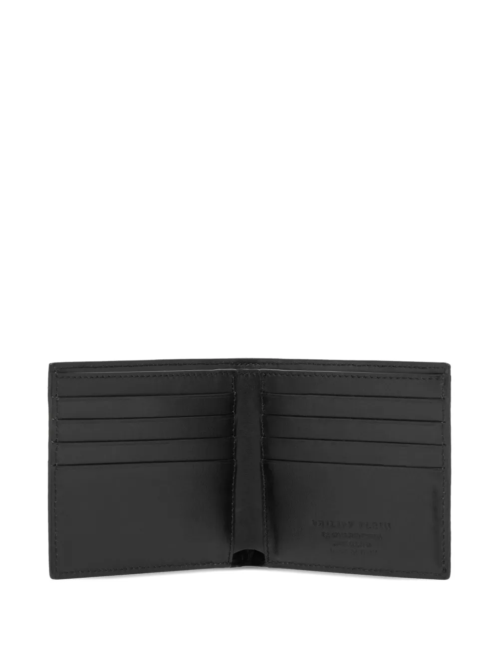 Philipp Plein Monogram Hexagon Leather Wallet In Black