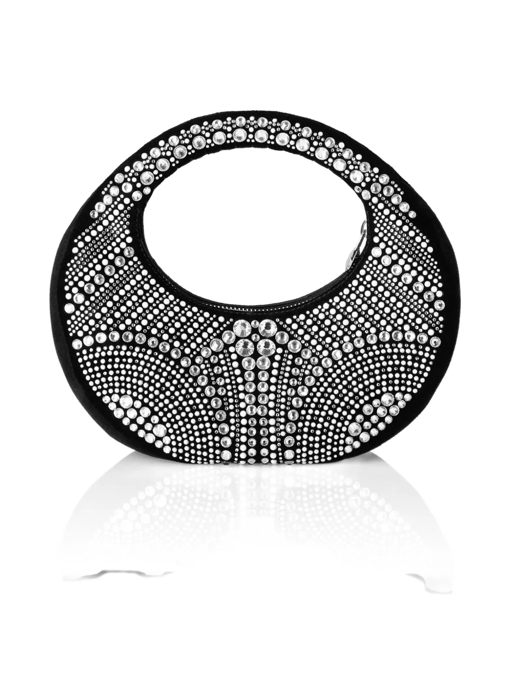 Philipp Plein medium mosaic-strass rounded tote bag - Zwart