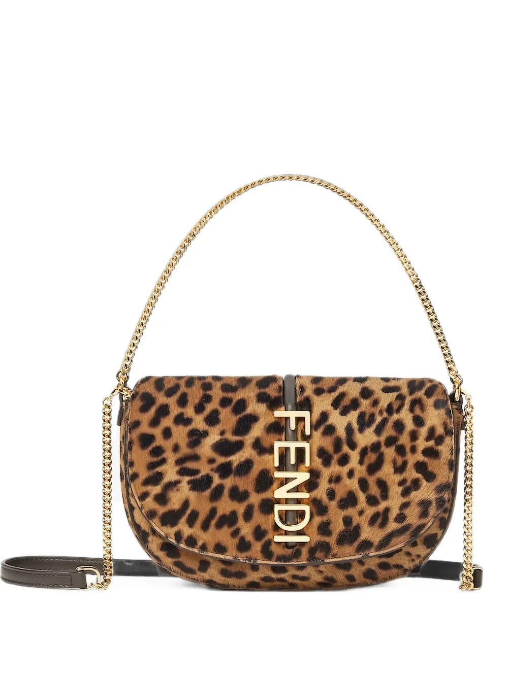 FENDI leopard chain tote bag