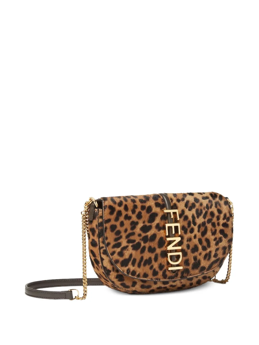 FENDI レオパード柄 ショルダーバッグ FENDI レオパード チェーン ハンドバッグ | ブラウン | FARFETCH JP