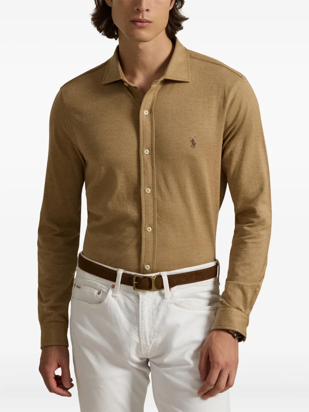 Polo Ralph Lauren Overhemd met geborduurd logo Bruin
