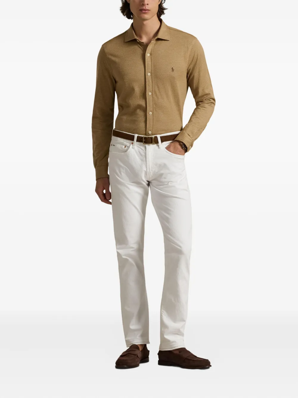 Polo Ralph Lauren Overhemd met geborduurd logo Bruin