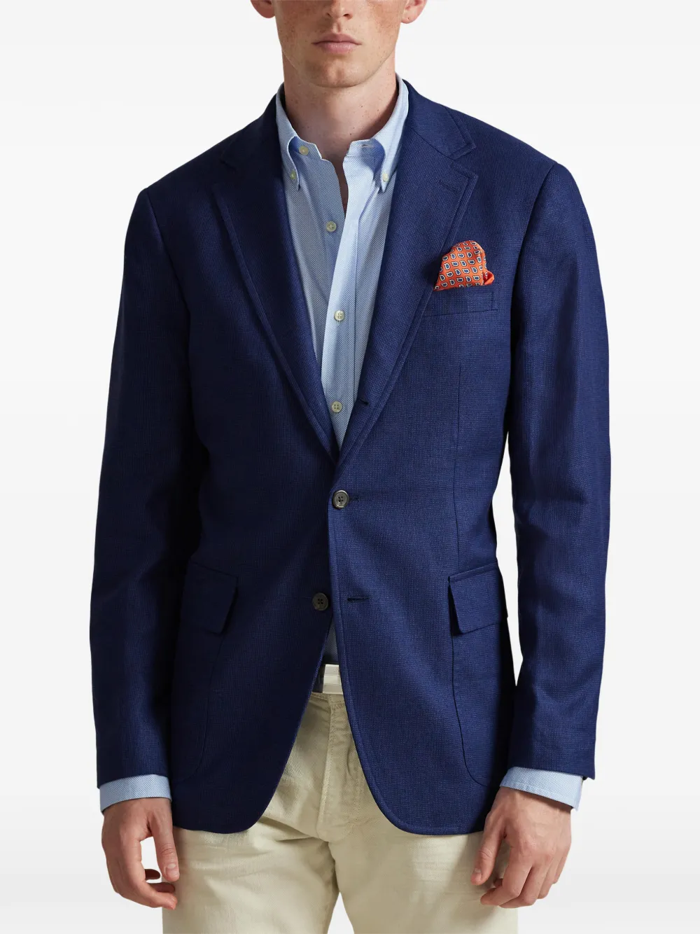  Polo Ralph Lauren Herringbone-pattern Blazer - Blue 